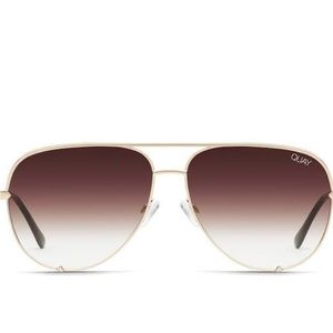 QUAY AUSTRALIA x DESI PERKINS Aviator Sunglasses ✨ High Key ✨ Gold Brown fade